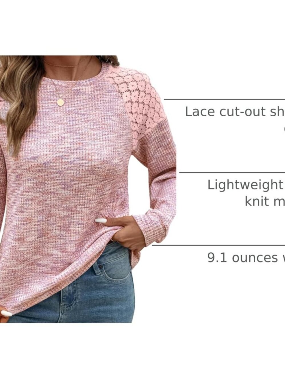 Fall Women Tops Waffle Knit Shirts Multicolor Fabric Blouses - Picture 4 of 6